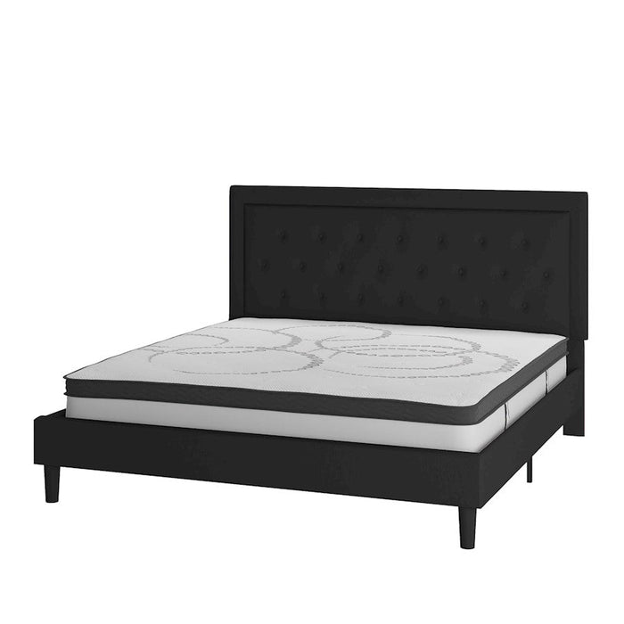 Flash Furniture Roxbury King Platform Bed Set, Black - SL-BM10-24-GG