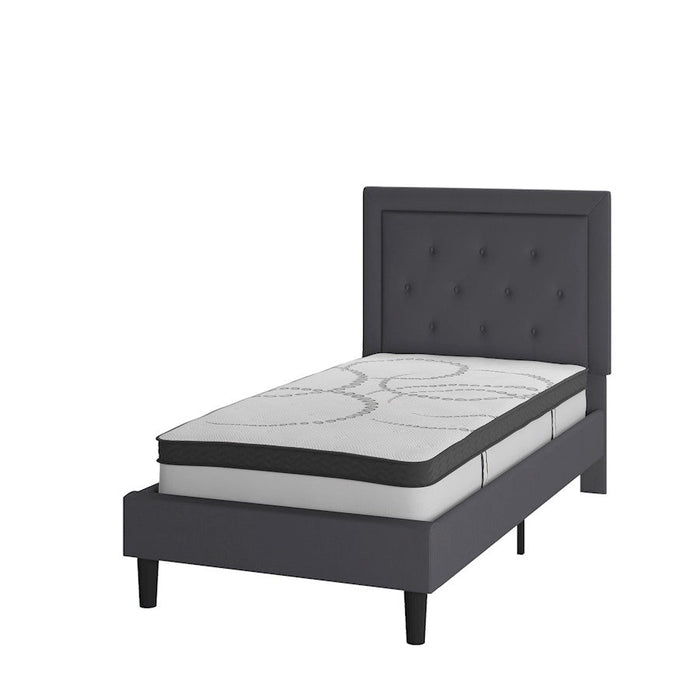 Flash Furniture Roxbury Twin Platform Bed Set, Dark Gray - SL-BM10-29-GG