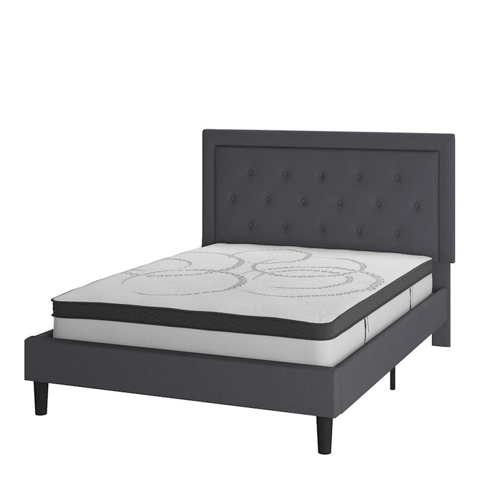 Flash Furniture Roxbury Queen Platform Bed Set, Dark Gray - SL-BM10-31-GG