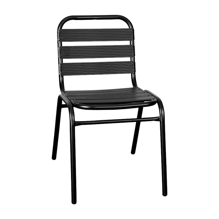 Flash Lila Slat Back Chair, Black - TLH-015C-BK-GG