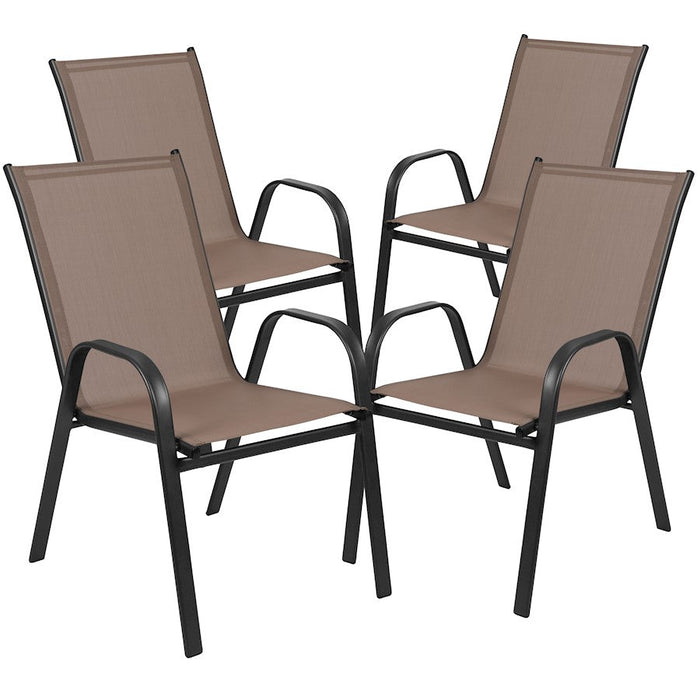 Flash Furniture Brazos 3 Pc Patio, Round Table/2 Chairs