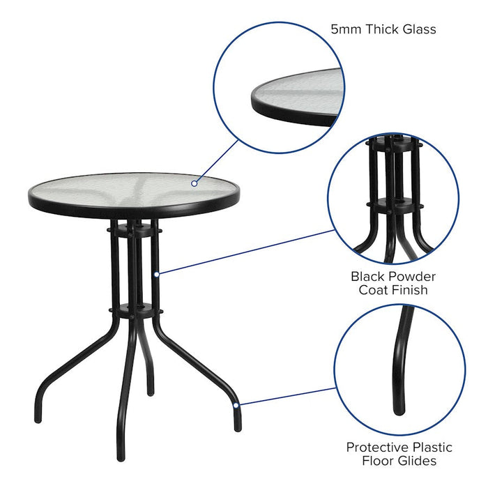 Flash Furniture Brazos 3 Pc Patio, Round Table/2 Chairs