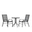 Flash Furniture Brazos 3 PC Patio, Round Table/2 Chairs, BK - TLH-0701303C-GG