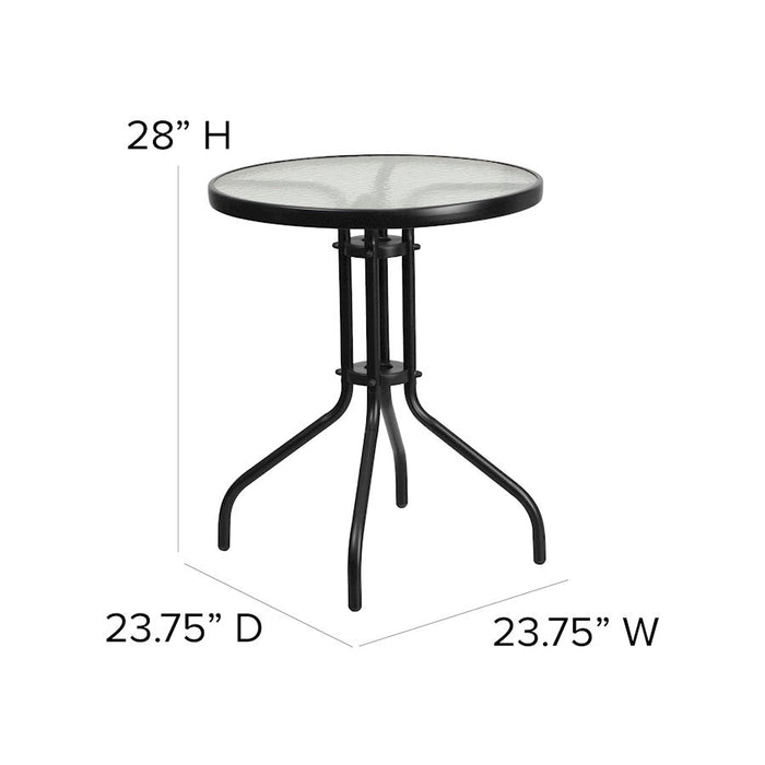 Flash Furniture Brazos 3 Pc Patio, Round Table/2 Chairs