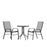 Flash Furniture Brazos 3 PC Patio, Round Table/2 Chairs, GY - TLH-0701303C-GY-GG