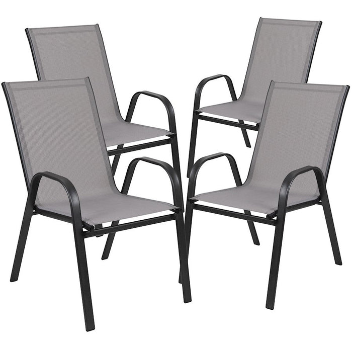 Flash Furniture Brazos 3 Pc Patio, Round Table/2 Chairs