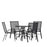 Flash Furniture Brazos 5 PC Patio, Round Table/4 Chairs, BK - TLH-0702303C-GG