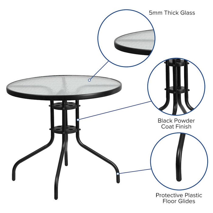 Flash Furniture Brazos 5 Pc Patio, Round Table/4 Chairs