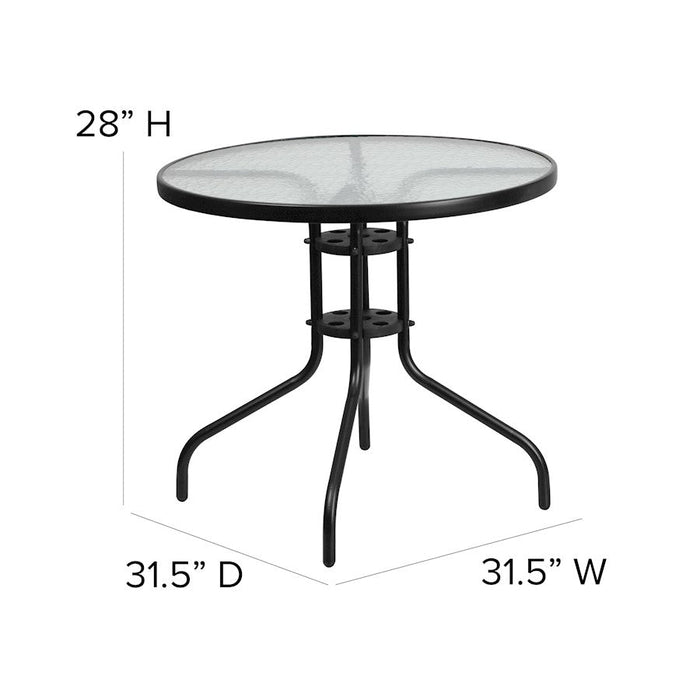 Flash Furniture Brazos 5 Pc Patio, Round Table/4 Chairs