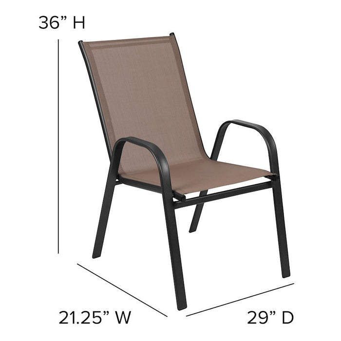 Flash Furniture Brazos 3 Pc Patio, Square Table/2 Chairs