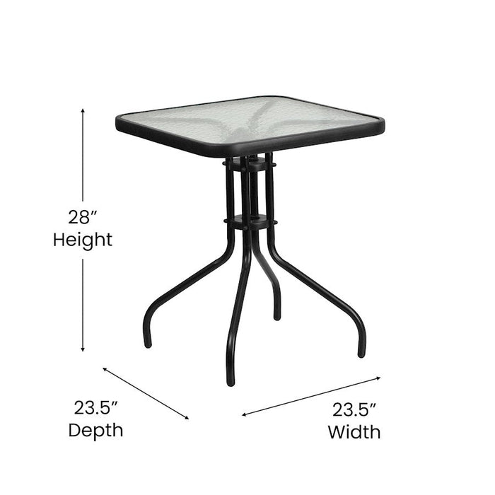 Flash Furniture Brazos 3 Pc Patio, Square Table/2 Chairs