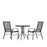 Flash Furniture Brazos 3 PC Patio, SQ Table/2 Chairs, BK - TLH-073A1303C-GG