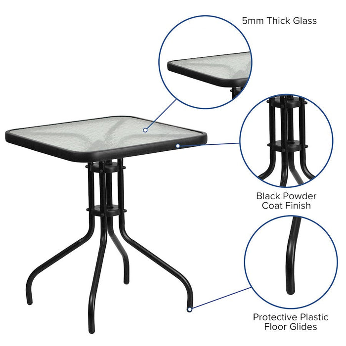 Flash Furniture Brazos 3 Pc Patio, Square Table/2 Chairs