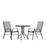 Flash Furniture Brazos 3 PC Patio, SQ Table/2 Chairs, GY - TLH-073A1303C-GY-GG