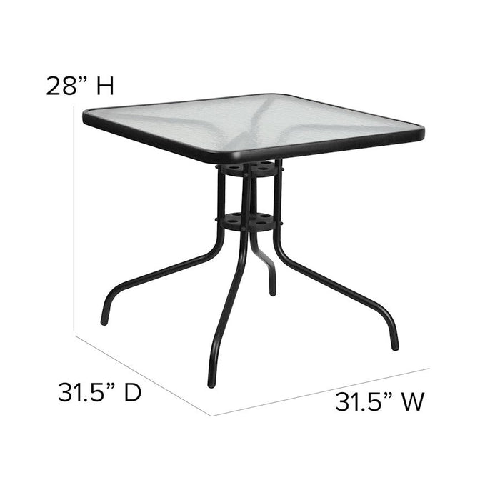 Flash Furniture Brazos 5 Pc Patio, Square Table/4 Chairs