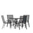 Flash Furniture Brazos 5 PC Patio, SQ Table/4 Chairs, BK - TLH-073A2303C-GG