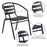 Flash Furniture Lila 5 Pc Patio, Table/4 Chairs, Black