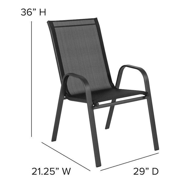 Flash Furniture 5 Pc Patio, Table/4 Chairs, Black