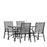 Flash Furniture Brazos 5 PC Patio, Table/4 Chairs, GY - TLH-089REC-303CGY4-GG