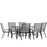 Flash Furniture Brazos 7 PC Patio, Table/4 Chairs, GY - TLH-089REC-303CGY6-GG