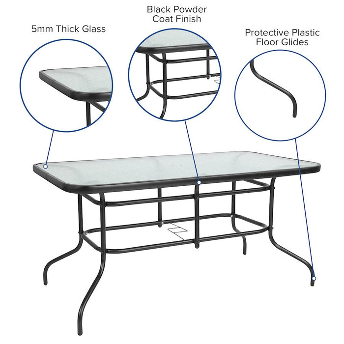 Flash Furniture Brazos 7 Pc Patio, Table/4 Chairs