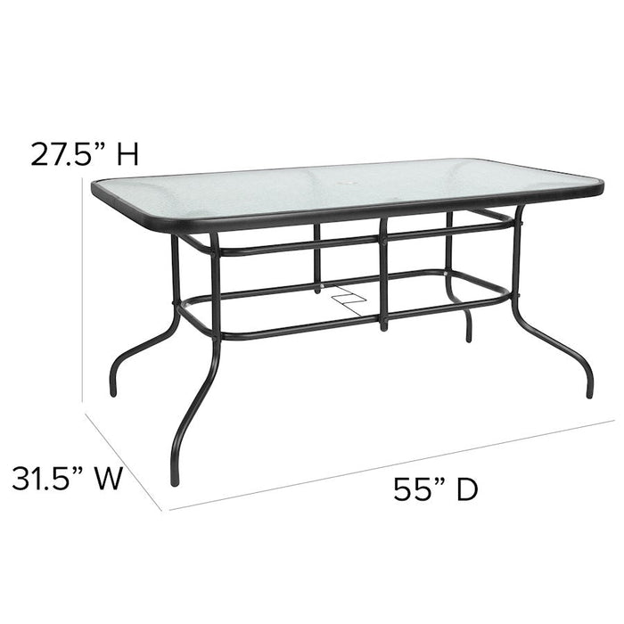 Flash Furniture Brazos 7 Pc Patio, Table/4 Chairs