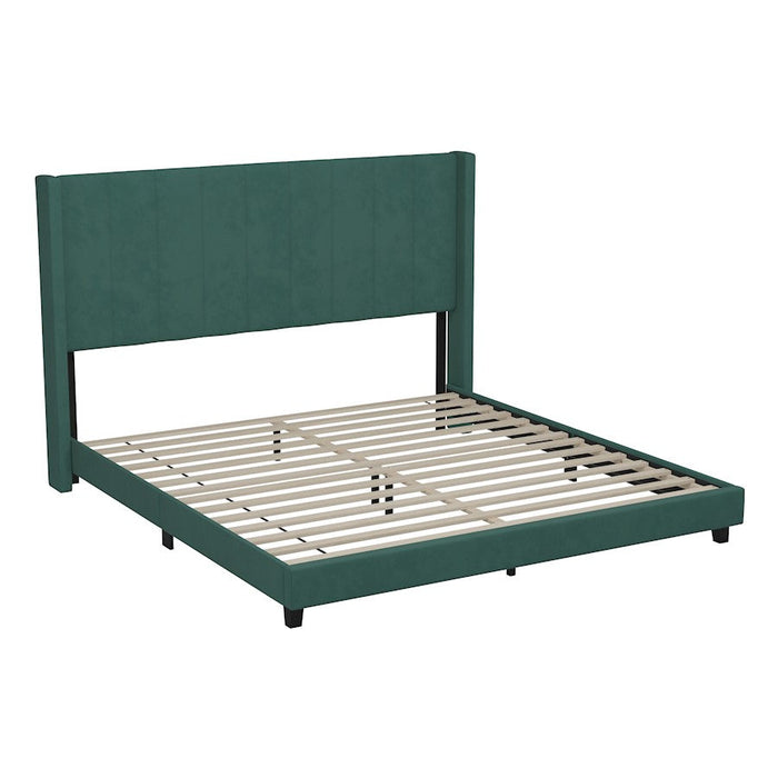 Flash Furniture Bianca King Platform Bed/Headboard, Emerald - YK-1079-GR-K-GG