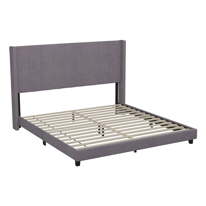 Flash Furniture Bianca King Platform Bed/Headboard, Gray - YK-1079-GY-K-GG