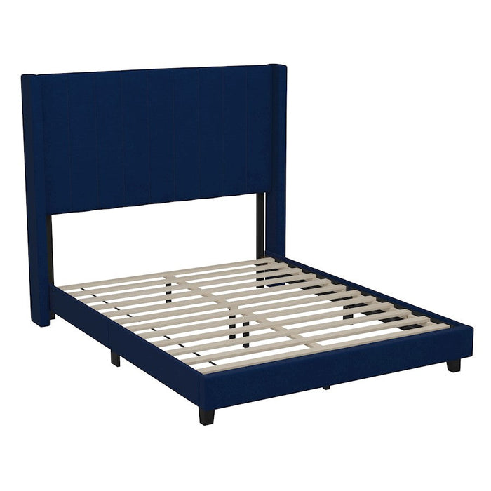 Flash Furniture Bianca Full Platform Bed/Headboard, Navy - YK-1079-NAVY-F-GG