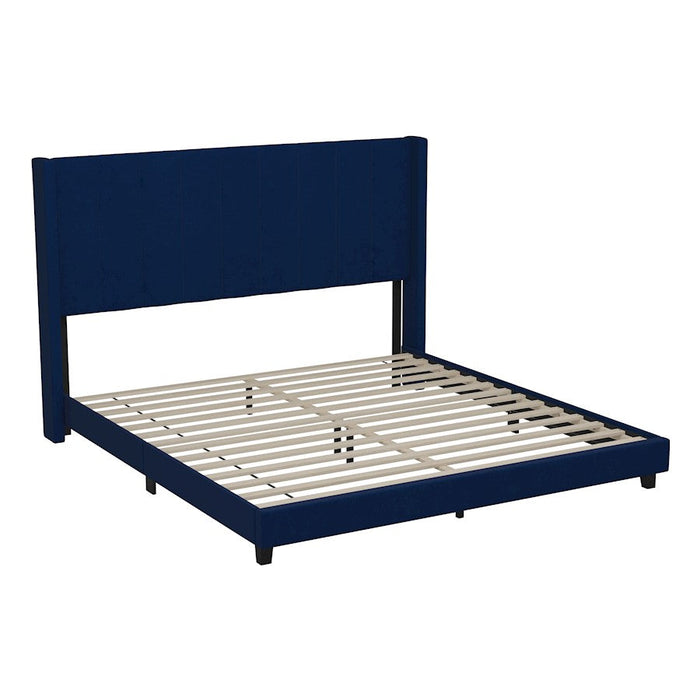 Flash Furniture Bianca King Platform Bed/Headboard, Navy - YK-1079-NAVY-K-GG