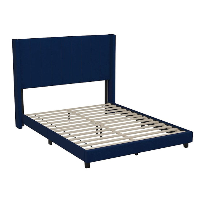 Flash Furniture Bianca Queen Platform Bed/Headboard, Navy - YK-1079-NAVY-Q-GG