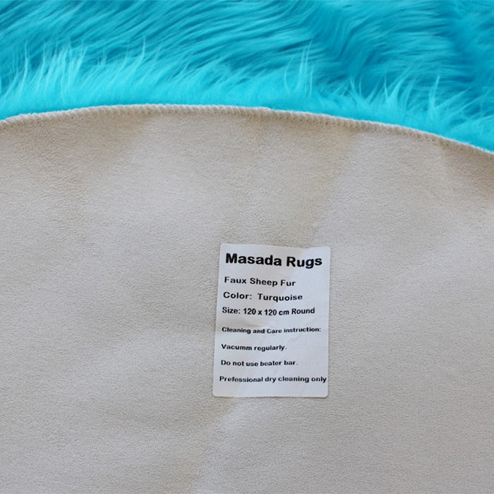 Flash Furniture Chalet Faux Fur Rug, Turquoise