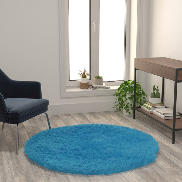 Flash Furniture Chalet Faux Fur Rug, Turquoise