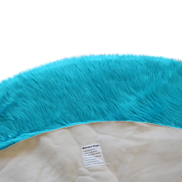 Flash Furniture Chalet Faux Fur Rug, Turquoise