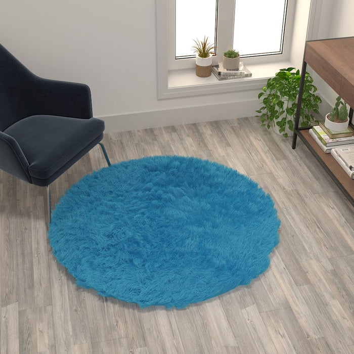 Flash Furniture Chalet Faux Fur Rug, Turquoise