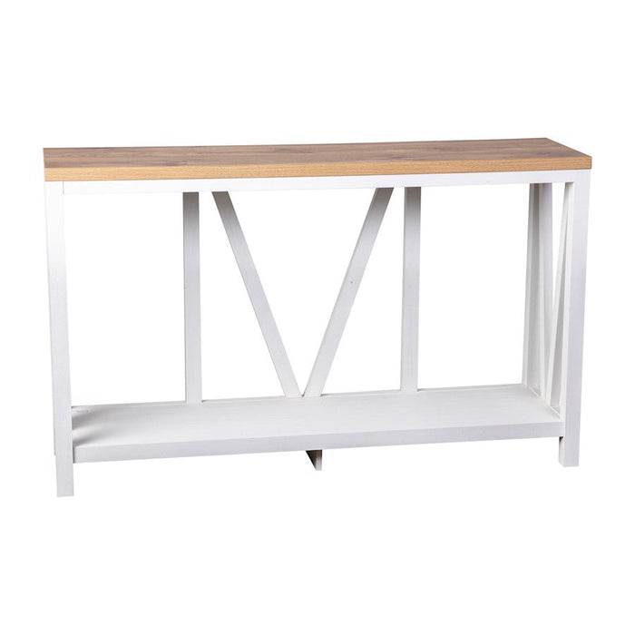 Flash Charlotte Entry Table, White/Warm Oak - ZG-034-WH-WOAK-GG