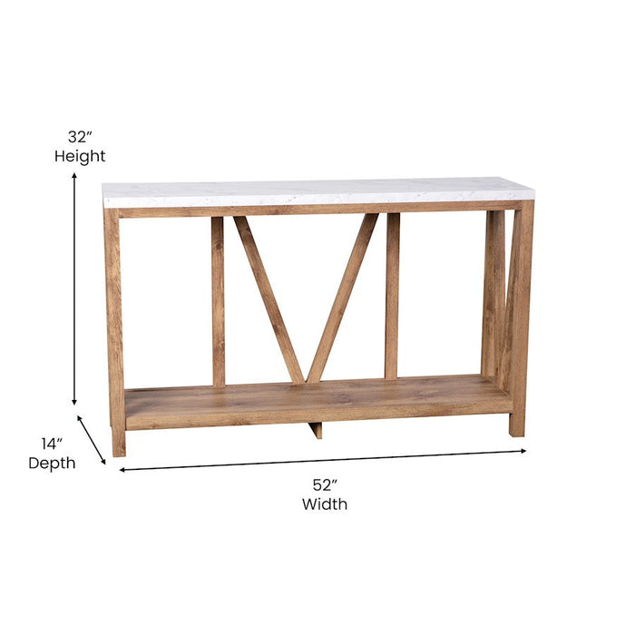 Flash Charlotte Entry Table, Warm Oak