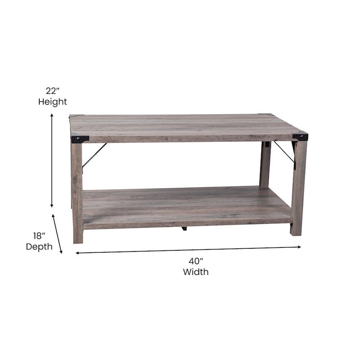 Flash Wyatt Wash 2 Tier Coffee Table, Gray