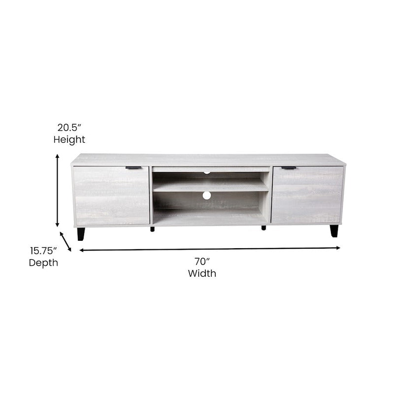 Flash Nelson 70" Storage Tv Stand, Gray