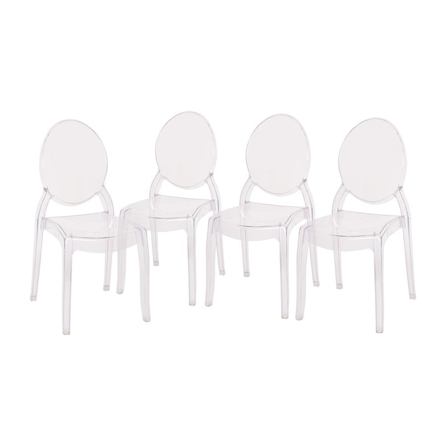 Flash Furniture Revna Crystal Wide Ghost Chairs, 4, Clear - ZH-GHOST-OVR-4-GG