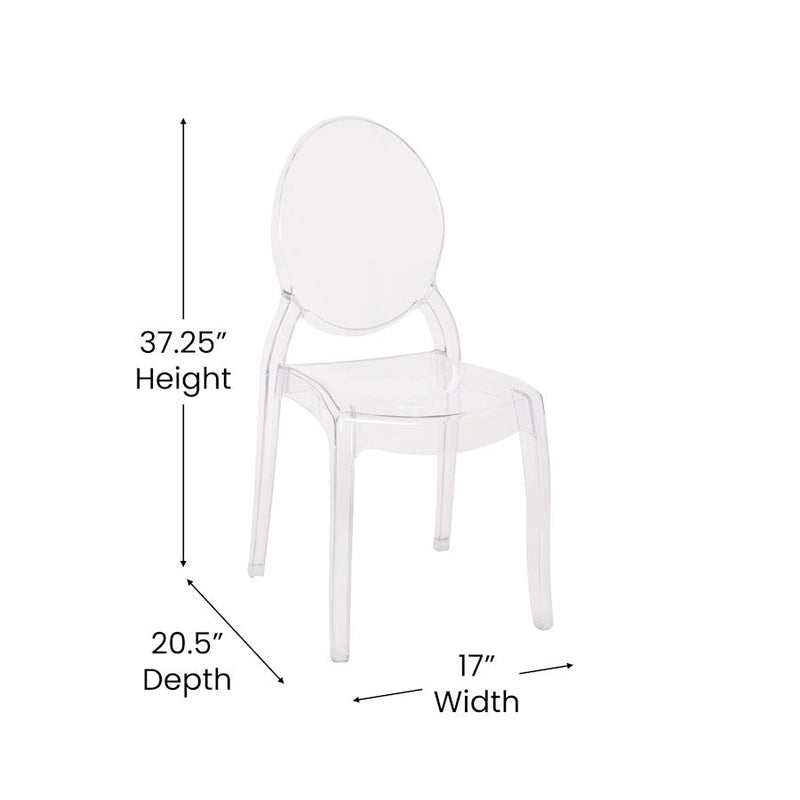 Flash Furniture Revna Crystal Wide Ghost Chairs, Set Of 4, Clear