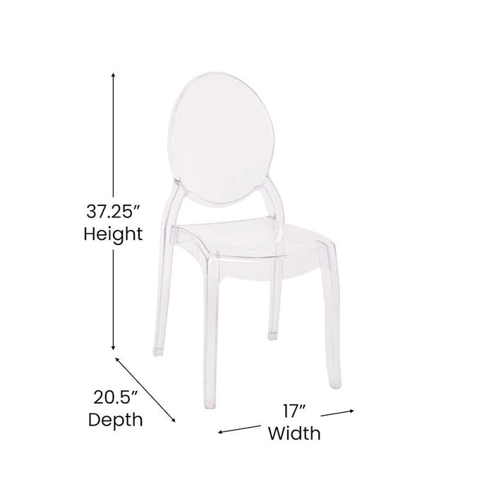 Flash Furniture Revna Crystal Wide Ghost Chairs, Set Of 4, Clear