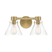 Designers Fountain Willow Creek 16.5" 2 Light Vanity, Gold/Clear - D204M-2B-BG