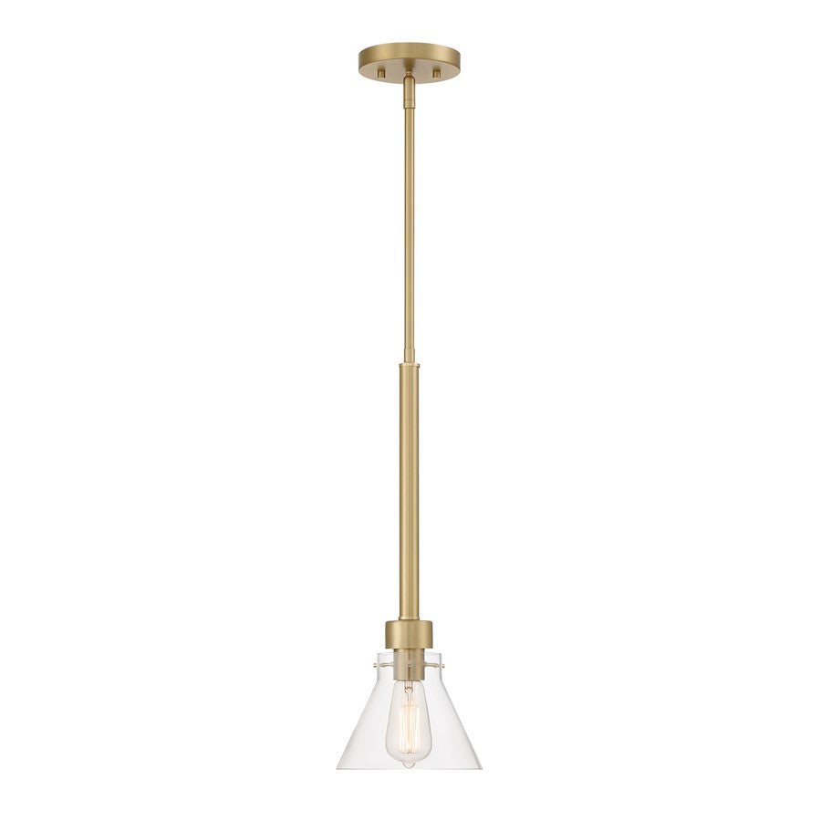 Designers Fountain Willow Creek 7" 1 Light Pendant, Gold/Clear - D204M-7P-BG