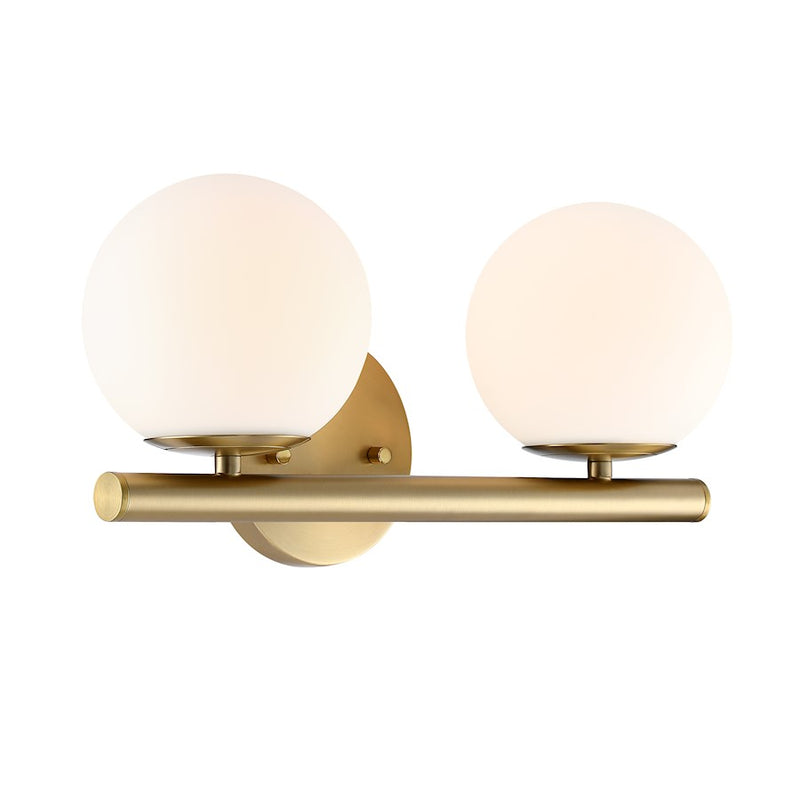 Designers Fountain Crown Heights 2 Light Vanity, Gold/Etched Opal