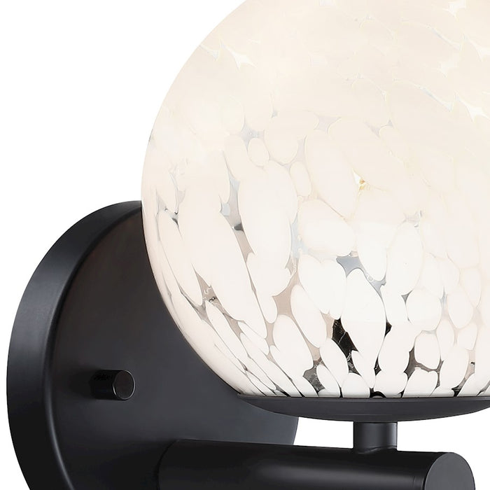 Designers Fountain Crown Heights 1 Light Sconce, Black/White