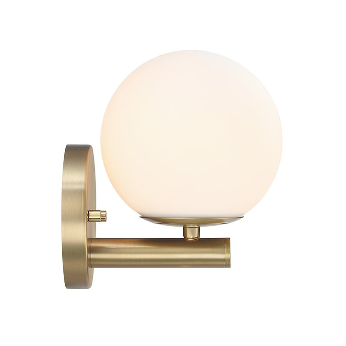 Designers Fountain Crown Heights 1 Light Sconce, Gold/Etched Opal