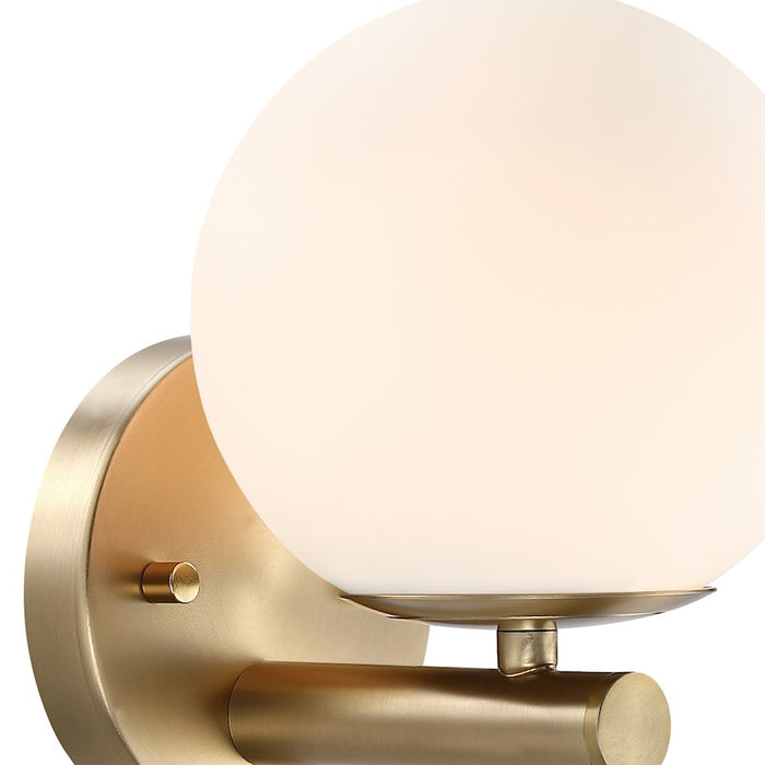 Designers Fountain Crown Heights 1 Light Sconce, Gold/Etched Opal