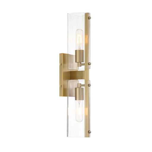 Designers Fountain Latitude 22.25" 2Lt Wall Sconce, Gold/Clear - D279M-2WS-BG