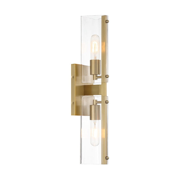 Designers Fountain Latitude 22.25" 2Lt Wall Sconce, Gold/Clear